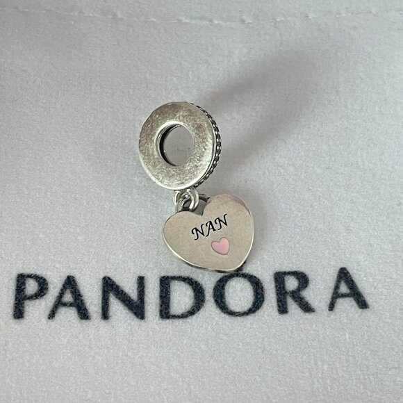 Pandora Silver CZ Nan's Love Heart Charm - Picture 3 of 4